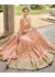 Peach Faux Georgette Embroidered Wedding Saree 4212