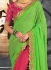 Pink and green party wear saree 2003