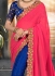 Blue and pink party wear saree 2004