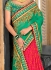 Pink and green half and half saree 2007