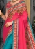 Teal blue and pink half and half saree 2008