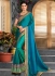 Teal blue shaded half and half saree 2009