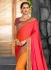 Yellow and pink half and half saree 2010