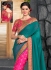 Pink and teal green half and half saree 2012