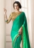 Green satin blend border saree 40001