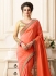 Orange art silk border designer saree 40002