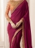 Wine color satin designer saree 40004