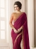 Wine color satin designer saree 40004