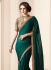 Green satin designer saree 40005
