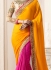 Pink and yellow half and half designer saree 40006