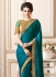 Teal art silk border designer saree 40007