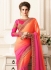 Pink and orange satin designer saree 40008