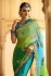 kollybollyethnics green blue shaded wedding saree 6004