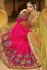 pink yellow wedding saree 6005