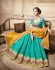 Party Wear Yellow Sea Blue Lehenga 4083