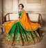 Party Wear Green Orange Lehenga 4084