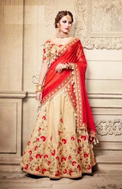 Party Wear Red Lehenga 4085