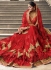 Part wear red net saree 1956