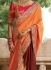 Party wear brown n orange half n half saree 1957