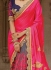 Party wear grey n pink half n half saree 1958
