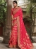 Party wear pink art silk saree 1960