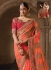 Party wear orange art silk georgette saree 1961