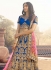 Navy blue color silk wedding lehenga choli