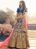 Navy blue color silk wedding lehenga choli