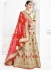 Cream satin a line wedding lehenga choli 1101