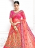 Peach satin a line wedding lehenga choli 1105