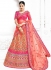 Peach satin a line wedding lehenga choli 1105