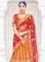 Orange satin a line wedding lehenga 1106