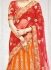 Orange satin a line wedding lehenga 1106