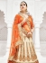 Cream satin a line wedding lehenga 1107