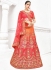 Orange and pink pure banarasi silk wedding lehenga 1108