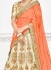 Cream satin a line wedding lehenga 1111