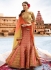 Peach art silk umbrella wedding lehenga 503