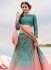 Blue and pink art silk a line wedding lehenga 505