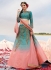 Blue and pink art silk a line wedding lehenga 505