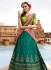 Green art raw silk a line wedding lehenga 506