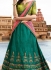 Green art raw silk a line wedding lehenga 506