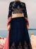 Blue velvet a line wedding lehenga choli 507