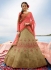 Beige art silk umbrella wedding lehenga 509