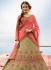 Beige art silk umbrella wedding lehenga 509