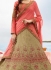 Beige art silk umbrella wedding lehenga 509