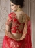 Beige red color satin wedding lehenga 4003