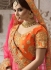 Orange pink color satin wedding lehenga 4005