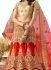 Red beige color silk wedding lehenga choli 13072