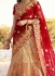 Red beige color silk wedding lehenga 13074