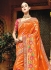 orange pure banarasi silk saree 1201